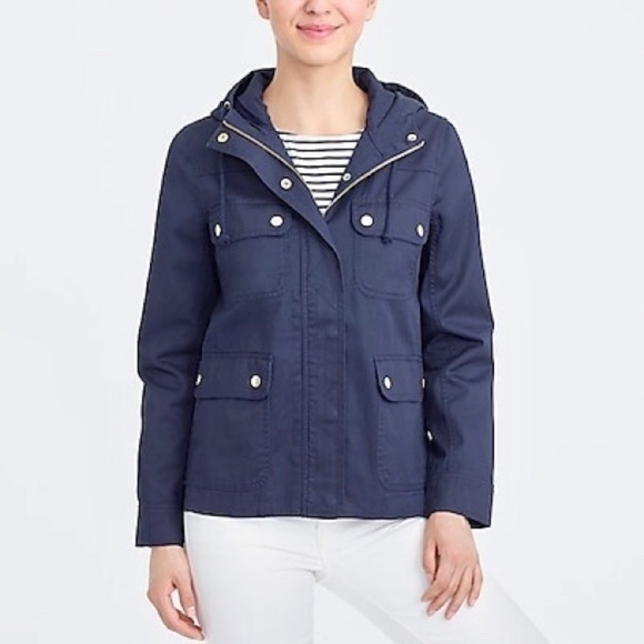 J Crew Factory Resill-Coated Twill Utility Jacket - Picture 1 of 6